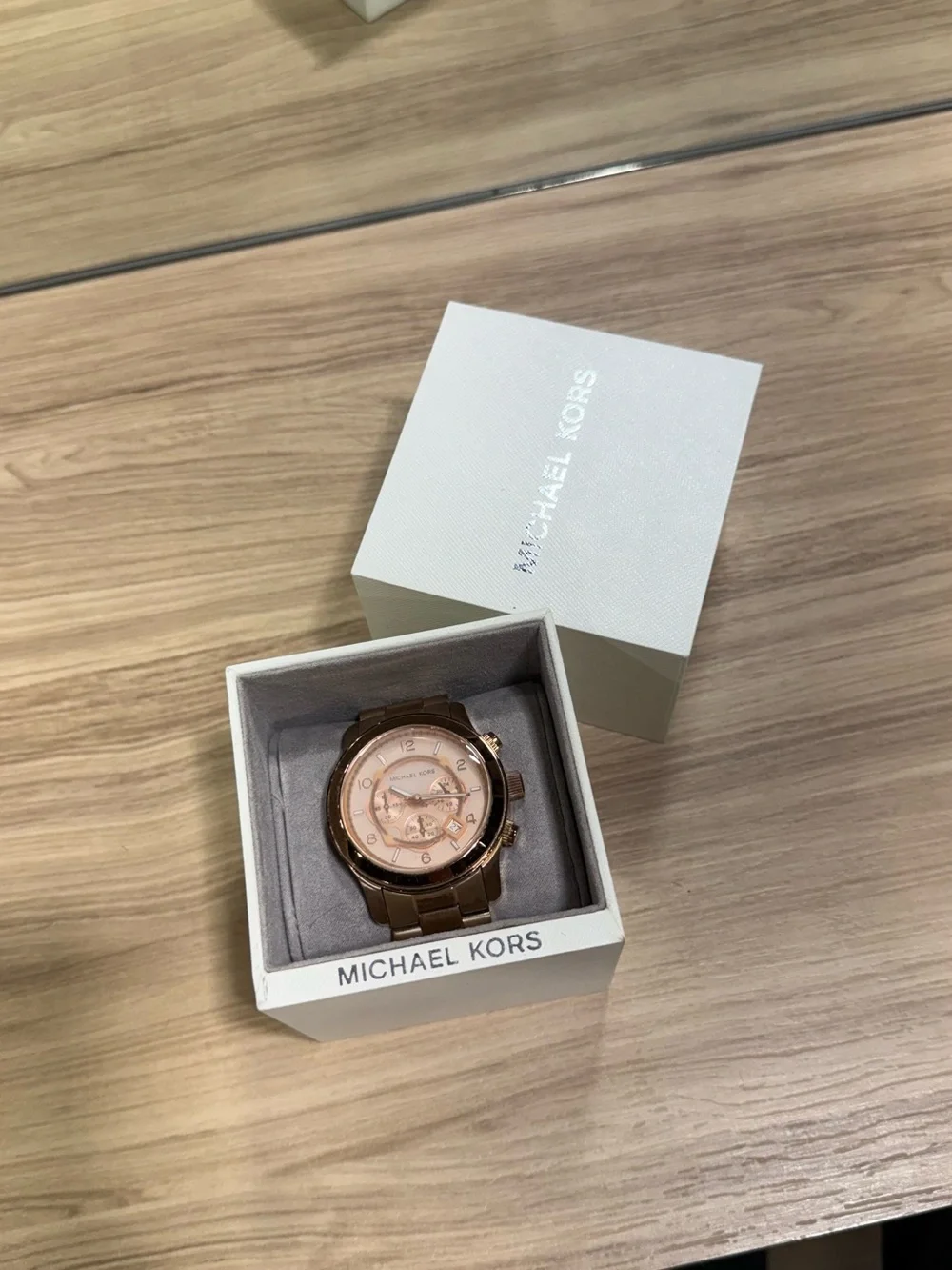 Michael Kors Oversized Rose Gold Chronograph Watch